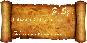 Pahocsa Szilvia névjegykártya