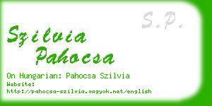 szilvia pahocsa business card